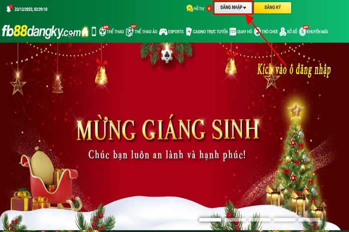 Kích vào ô đăng nhập